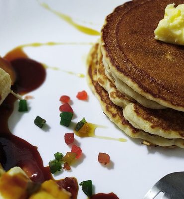 Eggless Pancakes with Caramelized Banana